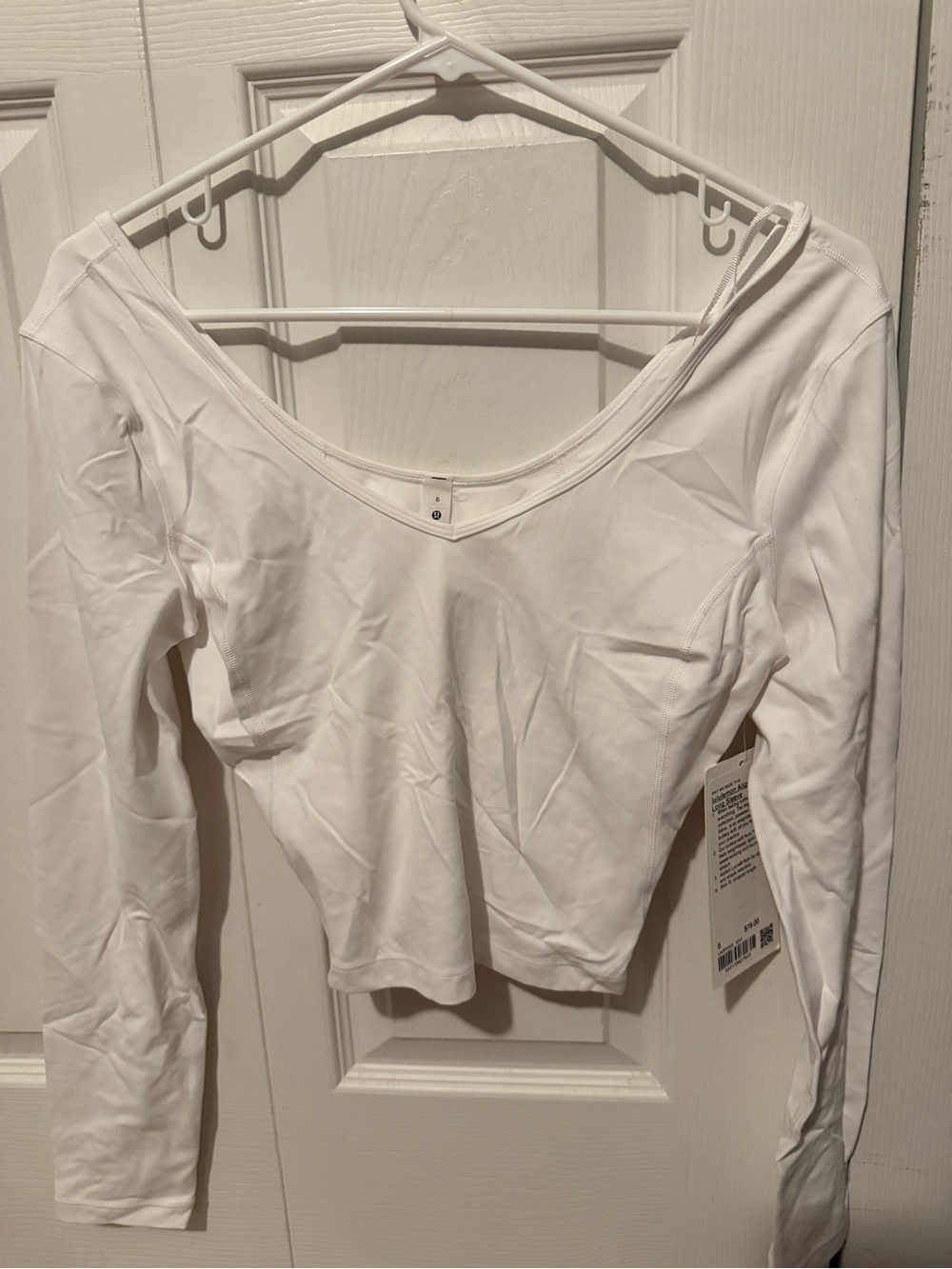lululemon athletica White Long-Sleeve V-Neck Top